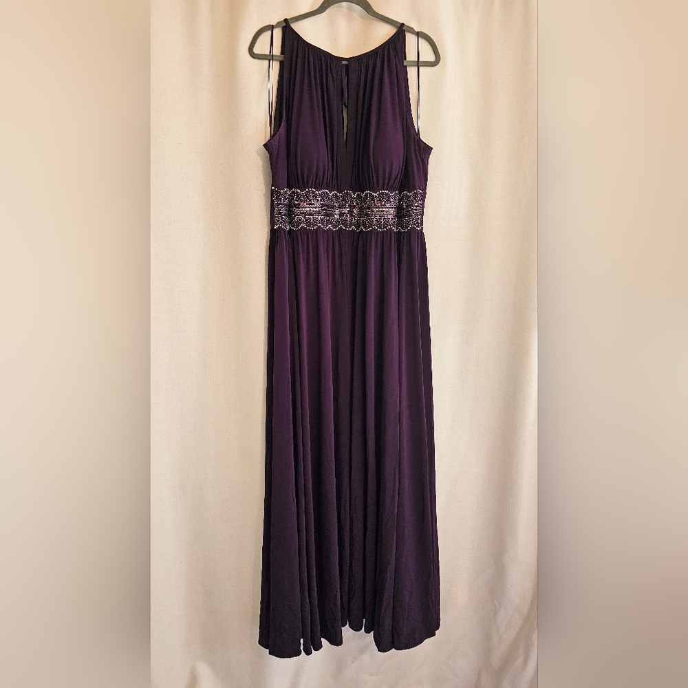Plus Size, 20W Davids Bridal Full Length Plum Color Dress